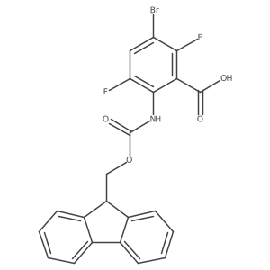 3-bromo-6-({[(9H-fluoren-9-yl)methoxy]carbonyl}amino)-2,5-difluorobenzoic acid结构式