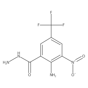 2-Amino-3-nitro-5-(trifluoromethyl)benzoic acid hydrazide结构式
