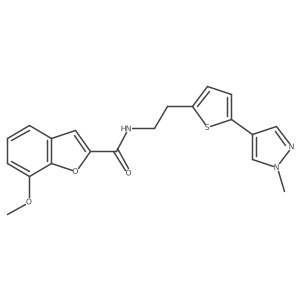 7-methoxy-N-{2-[5-(1-methyl-1H-pyrazol-4-yl)thiophen-2-yl]ethyl}-1-benzofuran-2-carboxamide结构式