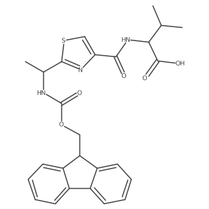 (2R)-2-({2-[1-({[(9H-fluoren-9-yl)methoxy]carbonyl}amino)ethyl]-1,3-thiazol-4-yl}formamido)-3-methylbutanoic acid Structure