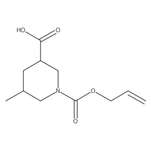 rac-(3R,5S)-5-methyl-1-[(prop-2-en-1-yloxy)carbonyl]piperidine-3-carboxylic acid结构式