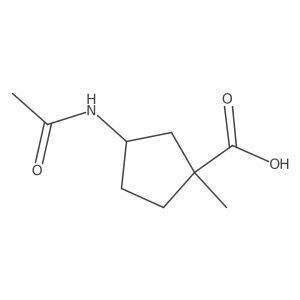 rac-(1R,3R)-3-acetamido-1-methylcyclopentane-1-carboxylic acid结构式