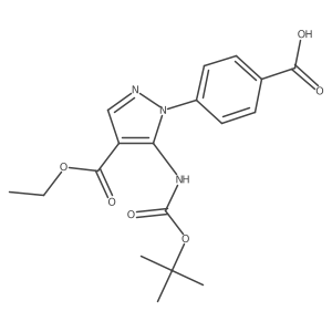 4-(5-{[(tert-butoxy)carbonyl]amino}-4-(ethoxycarbonyl)-1H-pyrazol-1-yl)benzoic acid Structure