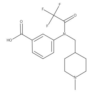 3-{2,2,2-trifluoro-N-[(1-methylpiperidin-4-yl)methyl]acetamido}benzoic acid结构式