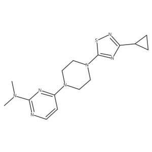 4-[4-(3-cyclopropyl-1,2,4-thiadiazol-5-yl)piperazin-1-yl]-N,N-dimethylpyrimidin-2-amine Structure