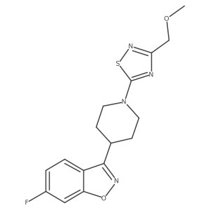 6-Fluoro-3-{1-[3-(methoxymethyl)-1,2,4-thiadiazol-5-yl]piperidin-4-yl}-1,2-benzoxazole结构式