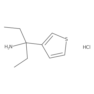 3-(Thiophen-3-yl)pentan-3-amine hydrochloride结构式