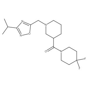 4,4-Difluoro-1-(1-{[3-(propan-2-yl)-1,2,4-oxadiazol-5-yl]methyl}piperidine-3-carbonyl)piperidine Structure