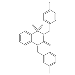 2-[(4-Fluorophenyl)methyl]-4-[(3-methylphenyl)methyl]-1,1-dioxo-1lambda6,2,4-benzothiadiazin-3-one Structure