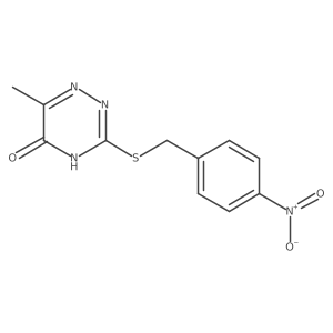 6-methyl-3-[(4-nitrobenzyl)thio]-1,2,4-triazin-5(4H)-one结构式