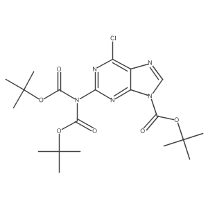 N,N,9-Tri-Boc--6-chloro-9H-purin-2-amine Structure