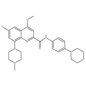 6-Fluoro-4-methoxy-8-(4-methyl-1-piperazinyl)-N-[4-(4-morpholinyl)phenyl]-2-quinolinecarboxamide Structure