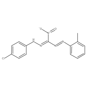 Diazenecarboxaldehyde, 2-(2-methylphenyl)-I+/--nitro-, (4-chlorophenyl)hydrazone结构式