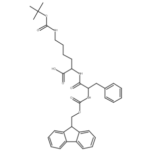 N2-((((9H-Fluoren-9-yl)methoxy)carbonyl)-L-phenylalanyl)-N6-(tert-butoxycarbonyl)-L-lysine Structure