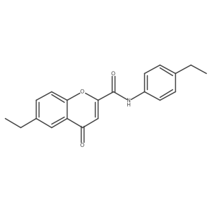 6-ethyl-N-(4-ethylphenyl)-4-oxo-4H-chromene-2-carboxamide结构式