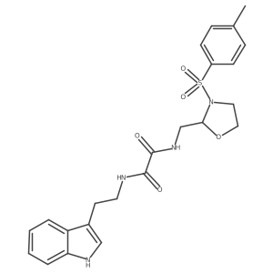 N-[2-(1H-indol-3-yl)ethyl]-N'-[[3-(p-tolylsulfonyl)oxazolidin-2-yl]methyl]oxamide结构式