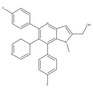 1h-Pyrrolo[3,2-b]pyridine-2-methanol,6-(3,4-dihydro-4-pyridinyl)-5,7-bis(4-fluorophenyl)-1-methyl-结构式