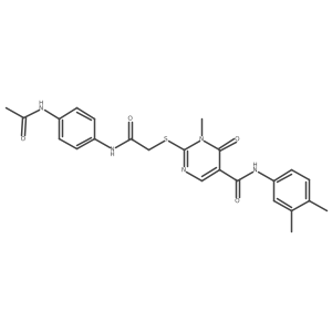 2-((2-((4-acetamidophenyl)amino)-2-oxoethyl)thio)-N-(3,4-dimethylphenyl)-1-methyl-6-oxo-1,6-dihydropyrimidine-5-carboxamide Structure