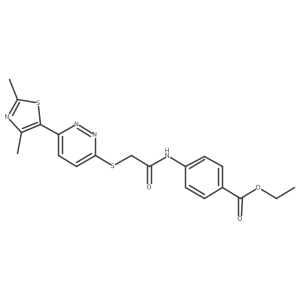Ethyl 4-(2-((6-(2,4-dimethylthiazol-5-yl)pyridazin-3-yl)thio)acetamido)benzoate Structure