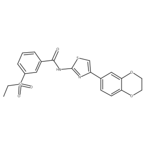 N-(4-(2,3-dihydrobenzo[b][1,4]dioxin-6-yl)thiazol-2-yl)-3-(ethylsulfonyl)benzamide结构式