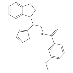N-(2-(indolin-1-yl)-2-(thiophen-2-yl)ethyl)-3-methoxybenzamide Structure
