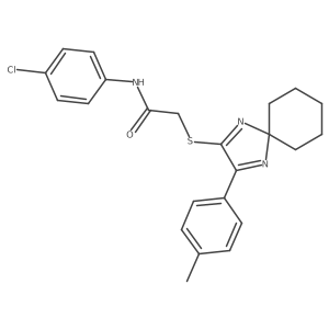 N-(4-Chlorophenyl)-2-{[3-(4-methylphenyl)-1,4-diazaspiro[4.5]deca-1,3-dien-2-YL]sulfanyl}acetamide结构式