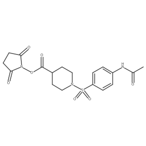 N-{4-[(4-{[(2,5-dioxopyrrolidin-1-yl)oxy]carbonyl}piperidin-1-yl)sulfonyl]phenyl}acetamide Structure