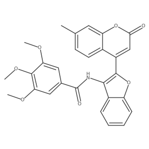 3,4,5-trimethoxy-N-(2-(7-methyl-2-oxo-2H-chromen-4-yl)benzofuran-3-yl)benzamide结构式