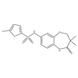 N-(3,3-dimethyl-4-oxo-2,3,4,5-tetrahydrobenzo[b][1,4]oxazepin-8-yl)-5-methylthiophene-2-sulfonamide Structure