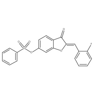 (Z)-2-(2-fluorobenzylidene)-3-oxo-2,3-dihydrobenzofuran-6-yl benzenesulfonate结构式