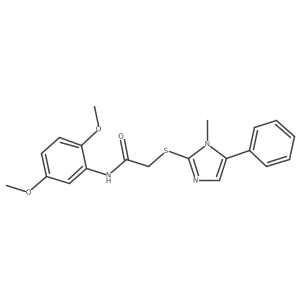 N-(2,5-dimethoxyphenyl)-2-((1-methyl-5-phenyl-1H-imidazol-2-yl)thio)acetamide结构式