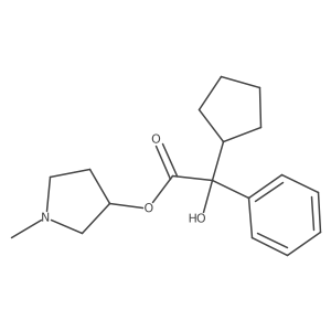 (3R)-1-methylpyrrolidin-3-yl (2S)-2-cyclopentyl-2-hydroxy-2-phenylacetate Structure