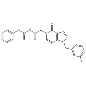 N-{[3-(3-methylbenzyl)-7-oxo-3,7-dihydro-6H-[1,2,3]triazolo[4,5-d]pyrimidin-6-yl]acetyl}-N'-phenylurea Structure