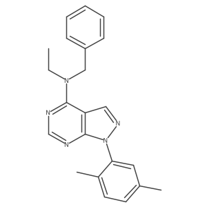 N-benzyl-1-(2,5-dimethylphenyl)-N-ethyl-1H-pyrazolo[3,4-d]pyrimidin-4-amine结构式