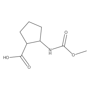 (1S,2S)-2-((Methoxycarbonyl)amino)cyclopentane-1-carboxylic acid Structure