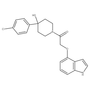 1-[4-(4-chlorophenyl)-4-hydroxypiperidin-1-yl]-2-(1H-indol-4-yloxy)ethanone结构式