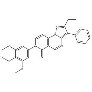2-ethyl-3-phenyl-7-(3,4,5-trimethoxyphenyl)pyrazolo[1,5-a]pyrido[3,4-e]pyrimidin-6(7H)-one结构式