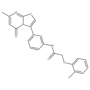 2-(2-fluorophenoxy)-N-(3-(7-methyl-5-oxo-5H-thiazolo[3,2-a]pyrimidin-3-yl)phenyl)acetamide结构式