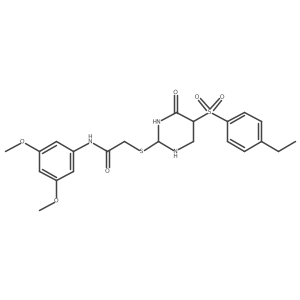 N-(3,5-dimethoxyphenyl)-2-[[5-(4-ethylphenyl)sulfonyl-4-oxo-1,3-diazinan-2-yl]sulfanyl]acetamide Structure