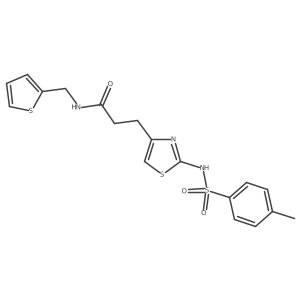3-(2-(4-methylphenylsulfonamido)thiazol-4-yl)-N-(thiophen-2-ylmethyl)propanamide Structure