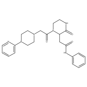 2-(3-oxo-1-{[4-(pyridin-2-yl)piperazin-1-yl]acetyl}piperazin-2-yl)-N-phenylacetamide结构式