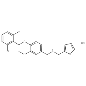 1-[4-[(2,6-dichlorophenyl)methoxy]-3-methoxyphenyl]-N-(furan-2-ylmethyl)methanamine;hydrochloride结构式