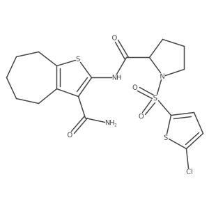 N-(3-carbamoyl-5,6,7,8-tetrahydro-4H-cyclohepta[b]thiophen-2-yl)-1-((5-chlorothiophen-2-yl)sulfonyl)pyrrolidine-2-carboxamide Structure