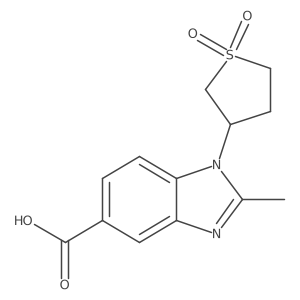 1-(1,1-Dioxidotetrahydrothiophen-3-yl)-2-methyl-1H-benzo[d]imidazole-5-carboxylic acid结构式