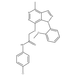 COc1ccccc1-n1ncc2c(C)nnc(SCC(=O)Nc3ccc(Cl)cc3)c21结构式