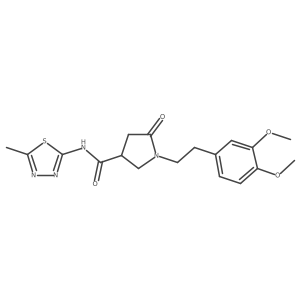 1-[2-(3,4-dimethoxyphenyl)ethyl]-N-[(2E)-5-methyl-1,3,4-thiadiazol-2(3H)-ylidene]-5-oxopyrrolidine-3-carboxamide Structure