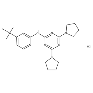4,6-di(pyrrolidin-1-yl)-N-(3-(trifluoromethyl)phenyl)-1,3,5-triazin-2-amine hydrochloride Structure