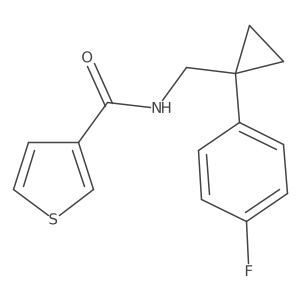 N-((1-(4-fluorophenyl)cyclopropyl)methyl)thiophene-3-carboxamide结构式