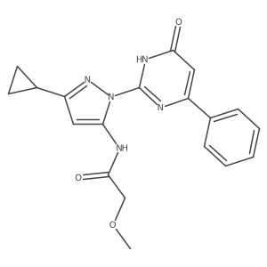 N-(3-cyclopropyl-1-(6-oxo-4-phenyl-1,6-dihydropyrimidin-2-yl)-1H-pyrazol-5-yl)-2-methoxyacetamide Structure