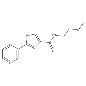 N-(2-methoxyethyl)-2-(pyrazin-2-yl)thiazole-4-carboxamide结构式